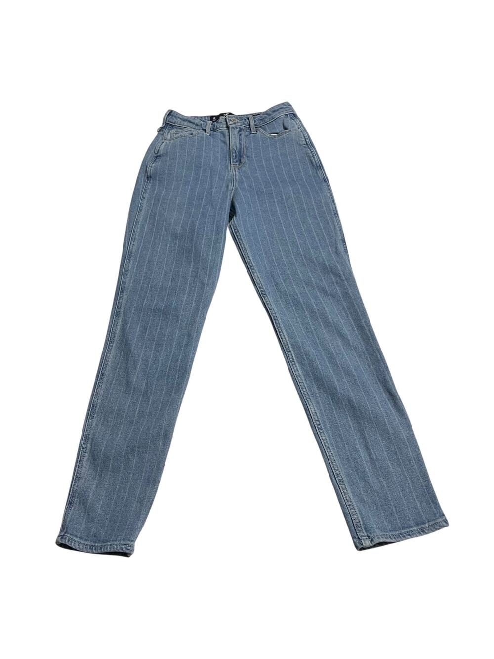 Hollister Womens Size 1 Ultra High Rise Mom Vintage Stretch Pin Stripe Denim